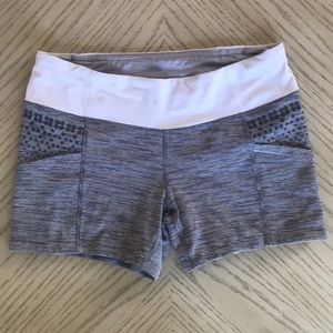 Lululemon Grey Stripe Running Shorts